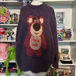 Purple Sweater with Bear Design